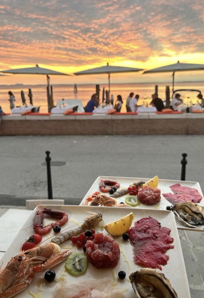 tramonto nel ristorante locanda stravedo